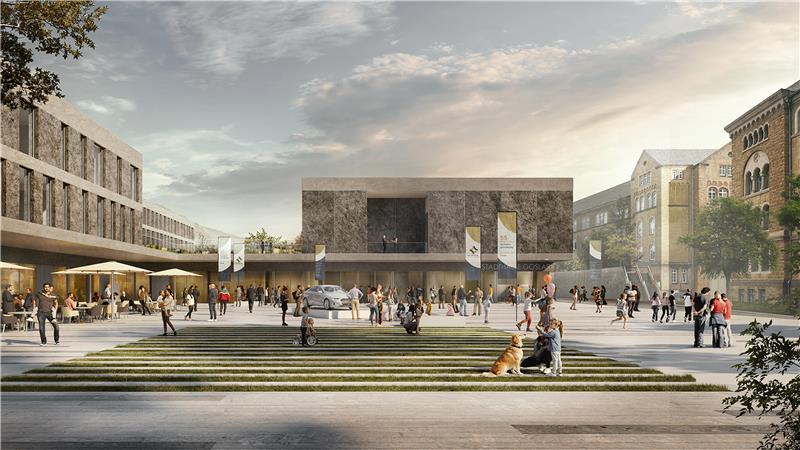 Neue Eventhalle: Wird Ratajs Projekt zur Konkurrenz für Goslar? Pläne für das Kaiserpfalzquartier: Hotel (l.), Stadthalle und ein zentraler öffentlicher Platz.